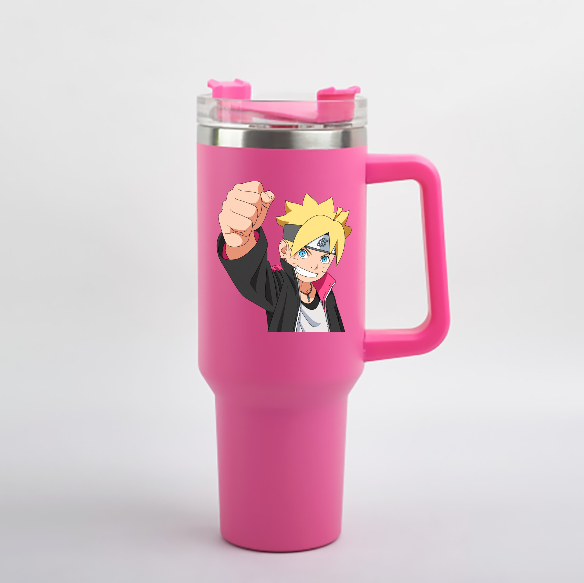 （画像用） NARUTO -ナルト- うずまき ボルト Uzumaki Boruto 1200mL車用タンブラー - クリスタルステッカー（プラスチックストロー付き）